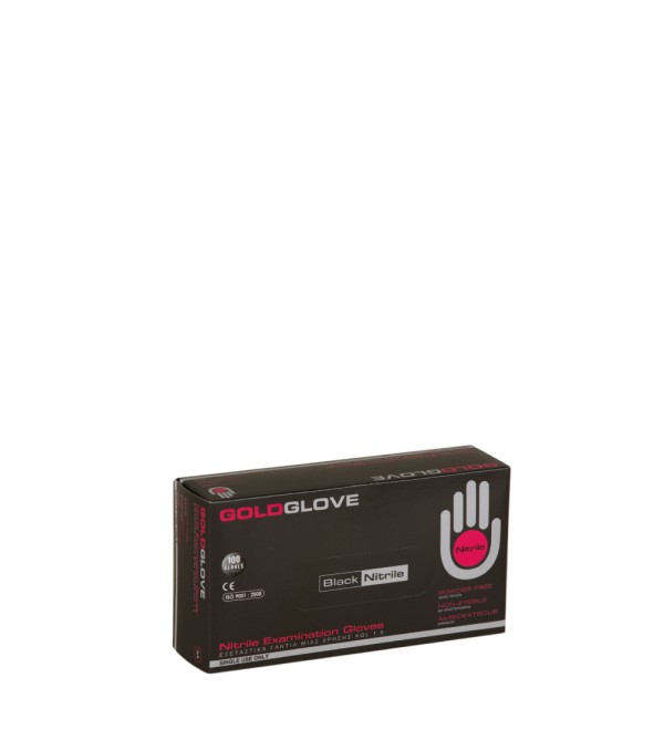 BLACK NITRILE GLOVES LARGE (PACK 100pcs)