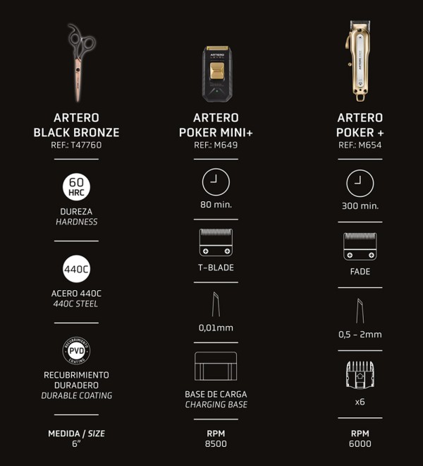 ARTERO SET ESSENTIAL GOLD (BLACK BRONZE+POKER MINI+POKER+)