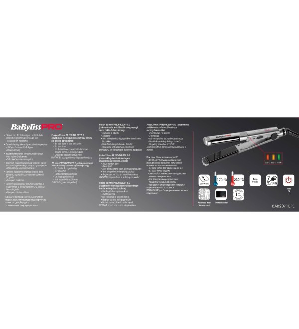 BABYLISS PRO BAB2071EPE ΠΡΕΣΑ ΜΑΛΛΙΩΝ ΜΕ ΚΕΡΑΜΙΚΕΣ ΠΛΑΚΕΣ