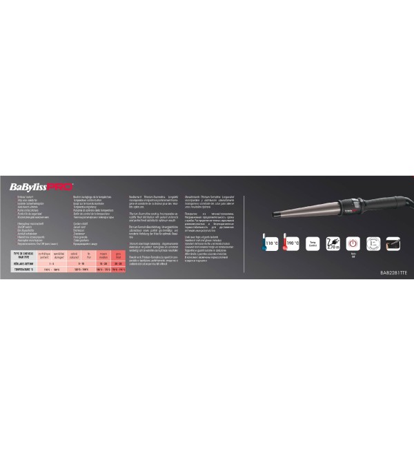 BABYLISS PRO BAB2281TTE CONE SHAPED CURLING IRON 19-32mm