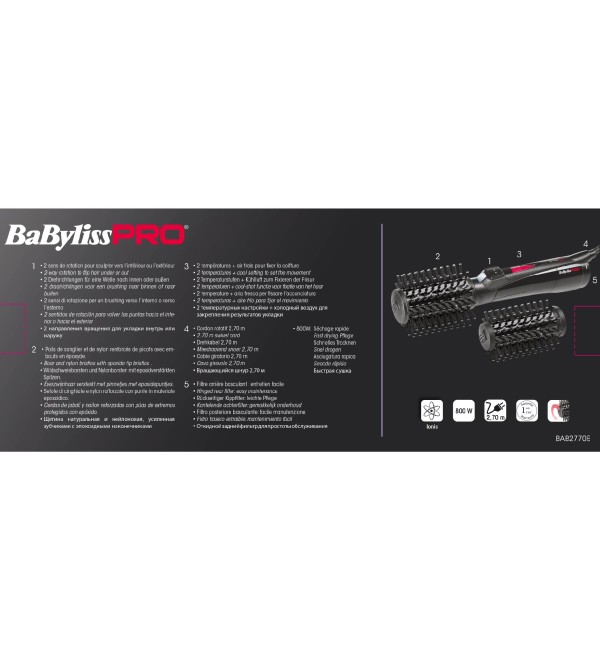 BABYLISS PRO BAB2770E ΗΛΕΚΤΡΙΚΗ ΒΟΥΡΤΣΑ