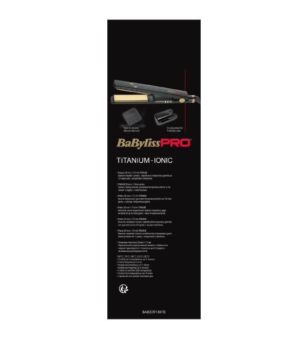 BABYLISS PRO BAB3091BKTE ΠΡΕΣΑ ΜΑΛΛΙΩΝ TITANIUM ΜΑΥΡΗ