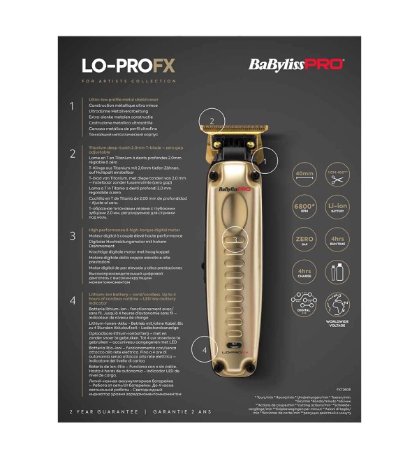 BABYLISS PRO LO-PRO GOLD TRIMMER FX726GE