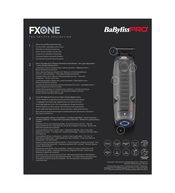 BABYLISS PRO LO-PRO FXONE DARK GREY TRIMMER FX729E