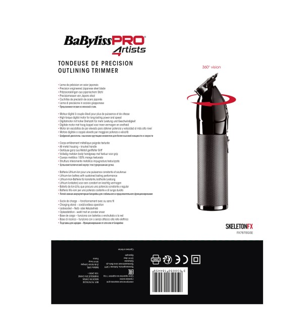 BABYLISS PRO 4ARTISTS FX7870GSE SKELETON TRIMMER GUNSTEEL