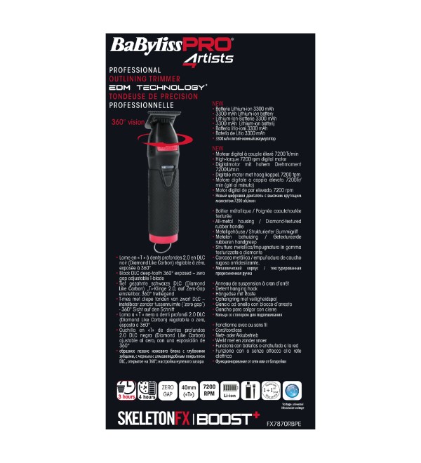 BABYLISS PRO BOOST+ OUTLINING TRIMMER ΜΑΥΡΟ/ΚΟΚΚΙΝΟ FX7870RBPE