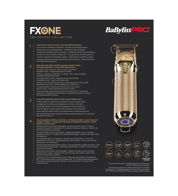 BABYLISS PRO FXONE SKELETON GOLD TRIMMER FX799GE