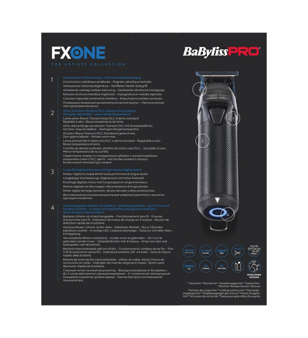BABYLISS PRO FXONE SKELETON BLACK TRIMMER FX799MBE