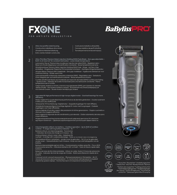 BABYLISS PRO LO-PRO FXONE DARK GREY ΚΟΥΡΕΥΤΙΚΗ ΜΗΧΑΝΗ FX829E