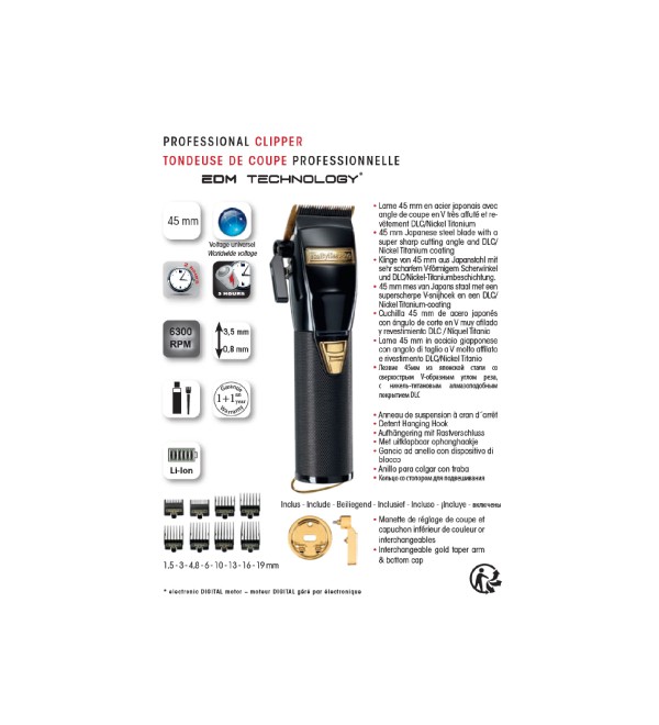BABYLISS PRO 4ARTISTS FX8700BKE METAL CLIPPER BLACK