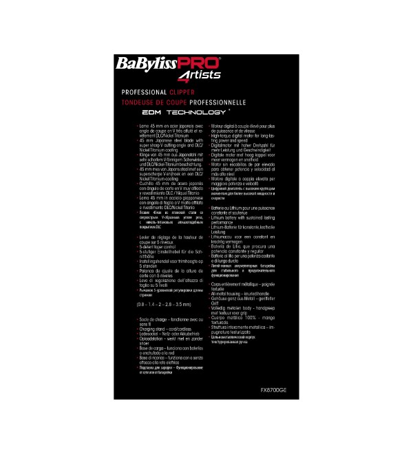 BABYLISS PRO 4ARTISTS FX8700GE ΚΟΥΡΕΥΤΙΚΗ ΜΗΧΑΝΗ ΧΡΥΣΗ