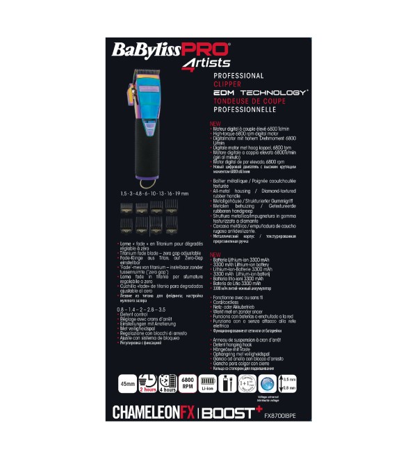 BABYLISS PRO BOOST+ PROFESSIONAL CLIPPER CHAMELEON FX8700IBPE