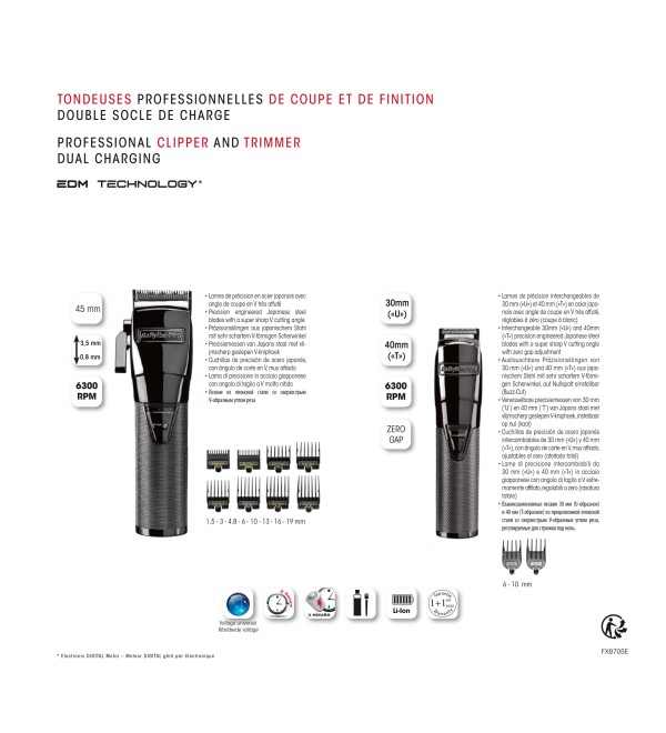 BABYLISS PRO 4ARTISTS FX8705 SET ΚΟΥΡΕΥΤΙΚΗ & TRIMMER ΜΑΥΡΟ