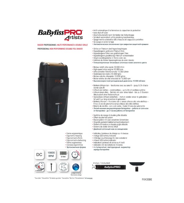 BABYLISS PRO FX3 DOUBLE SHAVER FXX3SBE