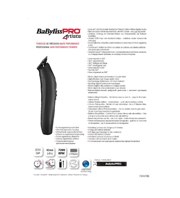 BABYLISS PRO FX3 TRIMMER FXX3TBE