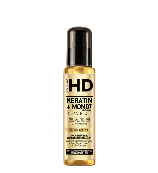 HD  KERATIN & MONOI DE TAHITI ΕΛΑΙΟ ΕΝΤΑΤΙΚΗΣ ΠΕΡΙΠΟΙΗΣΗΣ 100ML